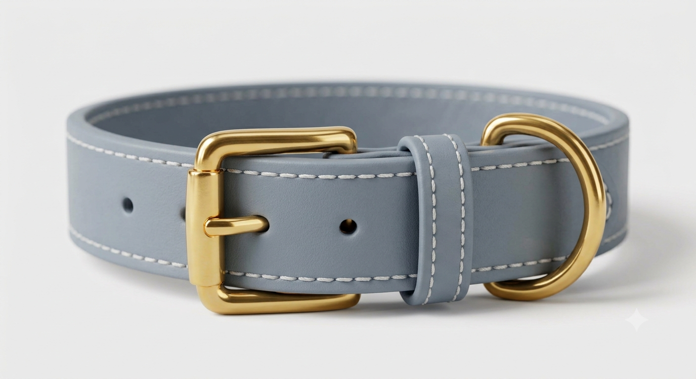 Collar de Cuero Premium - Akro Slate Grey