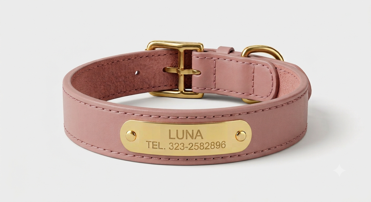 Collar de Cuero Premium - Akro Nude Rosé (Rosado)