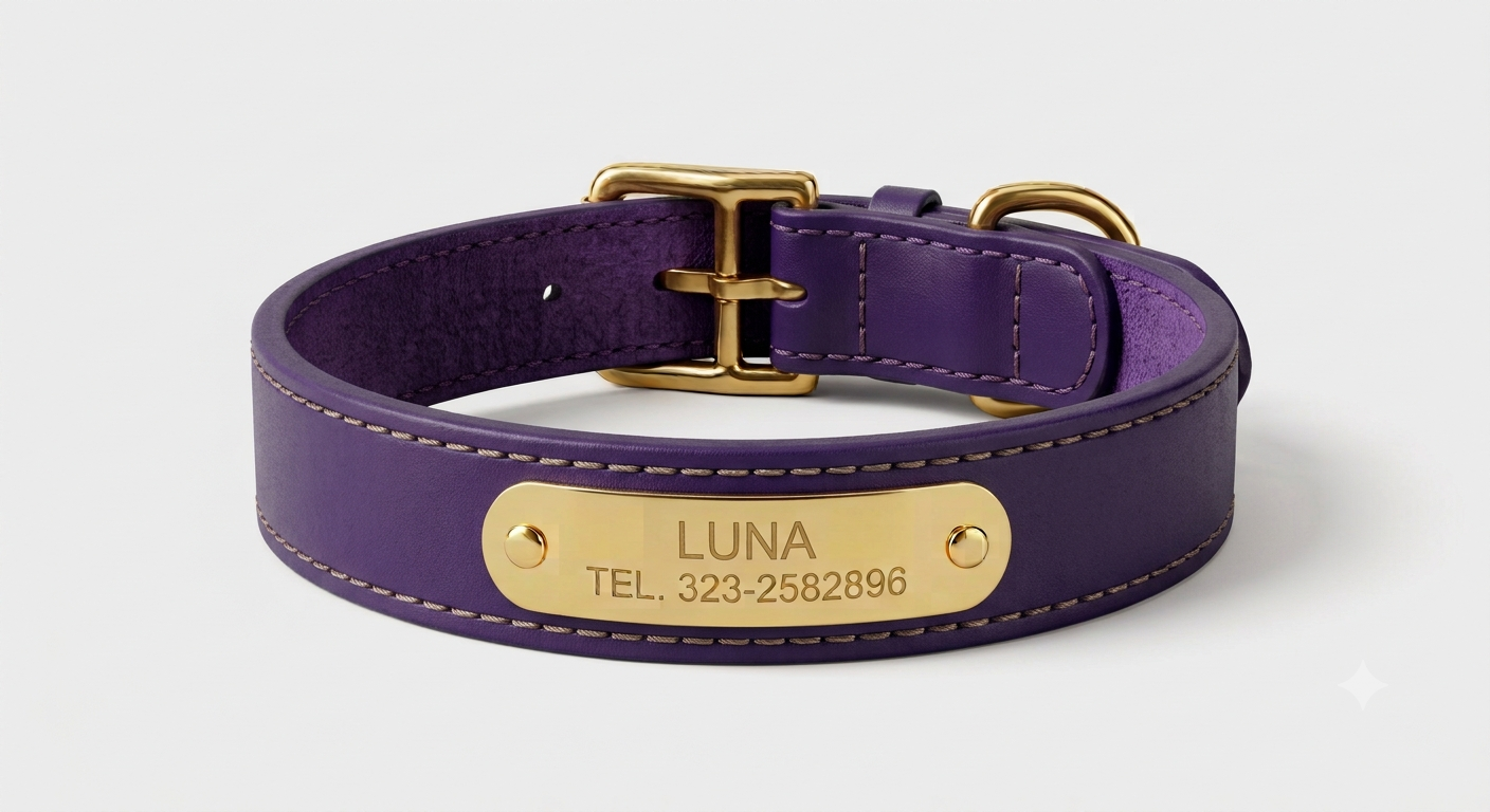 Collar de Cuero Premium - Akro Royal Purple (Purpura)