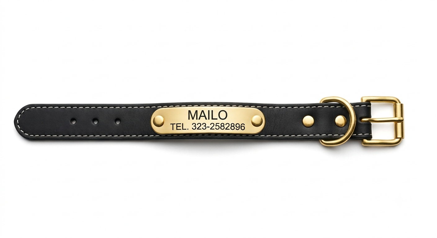 Collar de Cuero Premium - Akro Noir Absolute negro matte